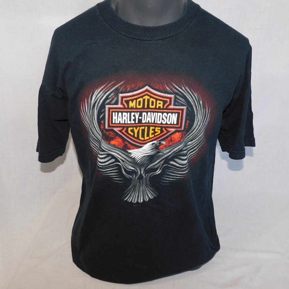 Harley Davidson Graphic Eagle T Shirt Roeder Monroeville & Sandusk Ohio Mens M